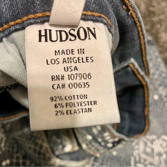 Hudson Nico Snakeskin Mid Rise Super Skinny Jeans - Picture 8 of 10